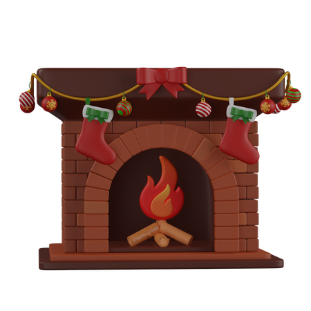 Cheminée de Noël  3D Icon