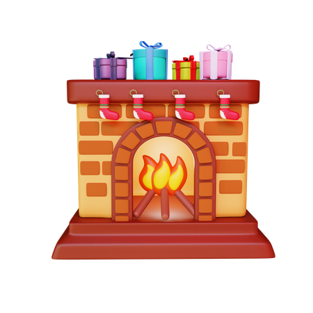 Cheminée de Noël  3D Icon