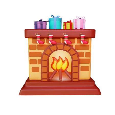 Cheminée de Noël  3D Icon