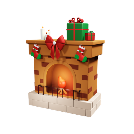 Cheminée de Noël  3D Icon