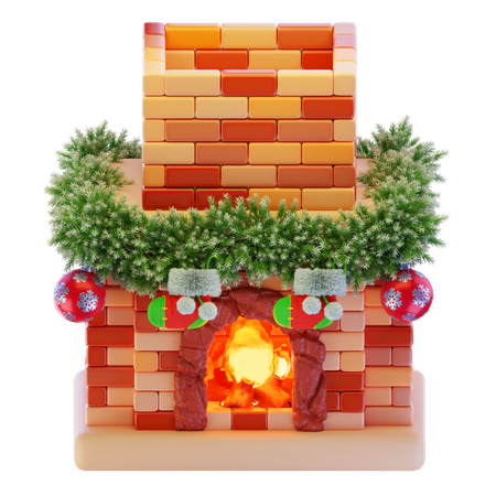 Cheminée de Noël  3D Icon