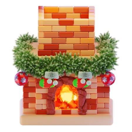 Cheminée de Noël  3D Icon