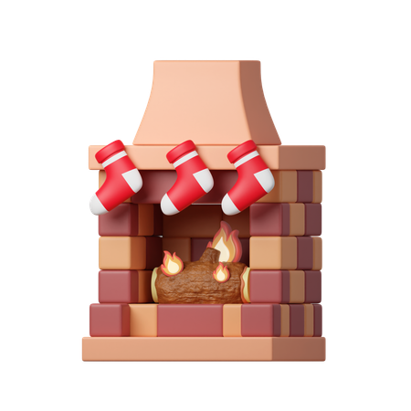 Cheminée de Noël 3D  3D Icon