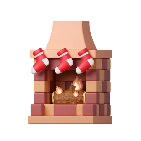 Cheminée de Noël 3D  3D Icon