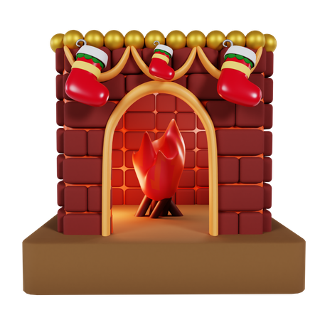 Cheminée de Noël  3D Icon