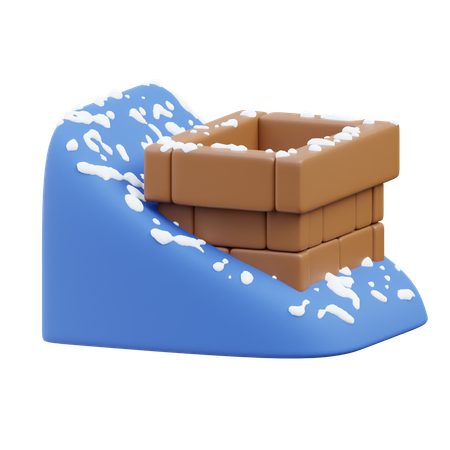 Cheminée d'hiver  3D Icon