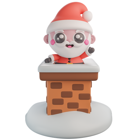 Cheminée du père Noël  3D Icon