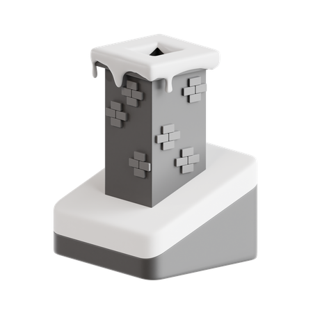 Cheminée enneigée  3D Icon