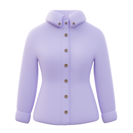 Chemise boutonnée oxford femme  3D Icon