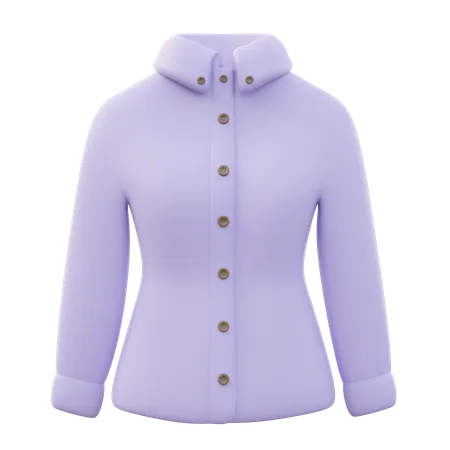 Chemise boutonnée oxford femme  3D Icon