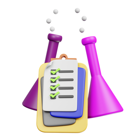 Chemistry Flask with Notes  3D Icon