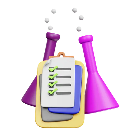 Chemistry Flask with Notes  3D Icon