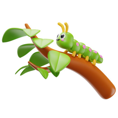 Chenille sur l'arbre  3D Icon