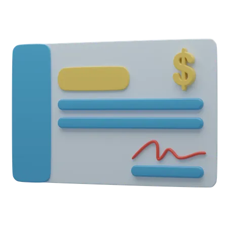 Cheque  3D Icon