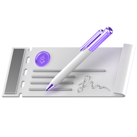 Cheque  3D Icon