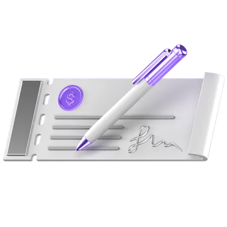 Cheque  3D Icon