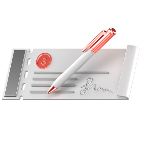 Cheque  3D Icon