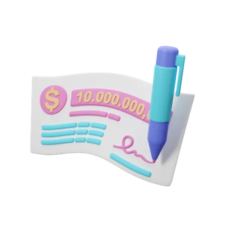 Cheque  3D Icon