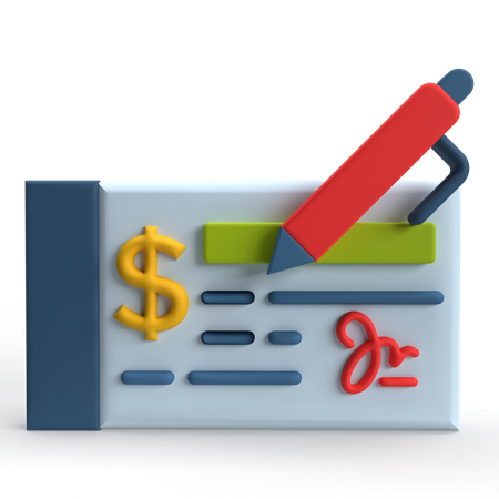 Cheque  3D Icon