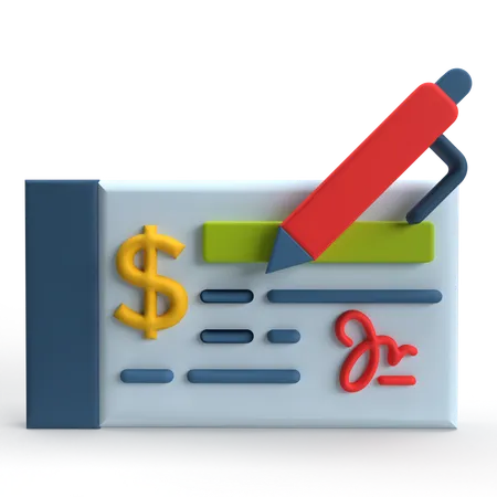 Cheque  3D Icon