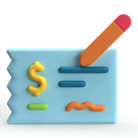 Cheque  3D Icon