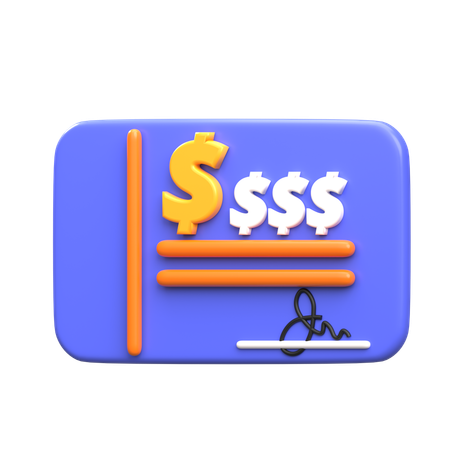 Cheque  3D Icon