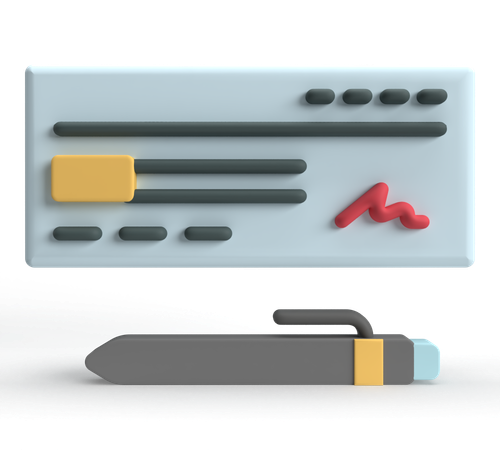 Cheque  3D Icon