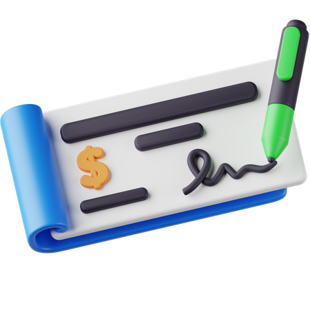 Cheque  3D Icon
