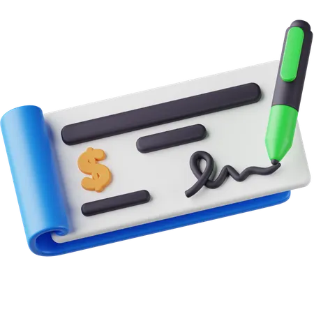 Cheque  3D Icon
