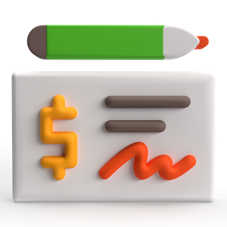 Cheque  3D Icon