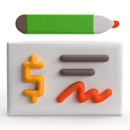 Cheque  3D Icon