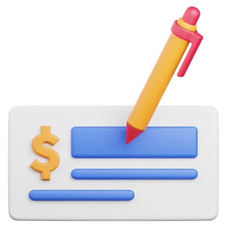 Cheque  3D Icon