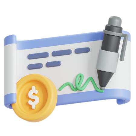 Cheque  3D Icon