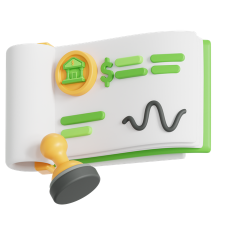 Cheque  3D Icon