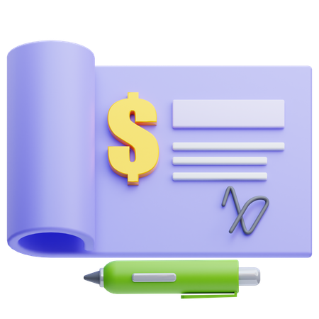 Cheque  3D Icon