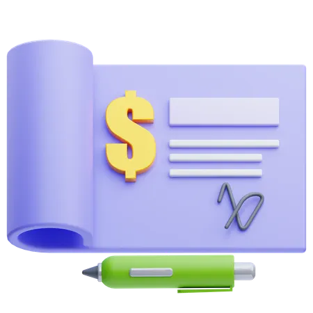 Cheque  3D Icon