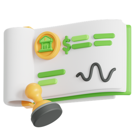 Cheque  3D Icon