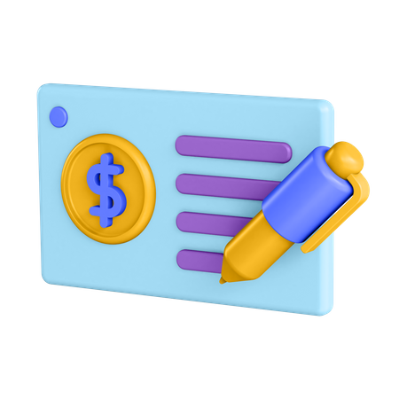 Cheque  3D Icon