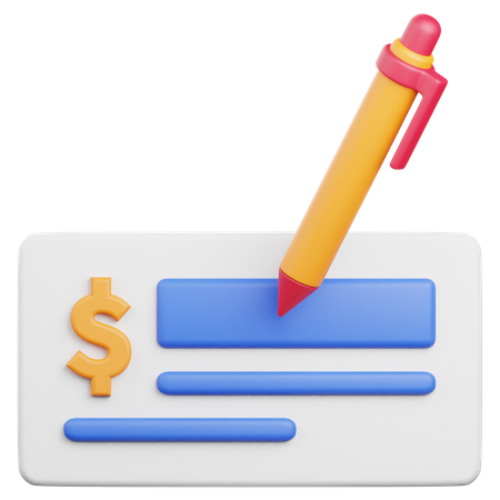 Cheque  3D Icon