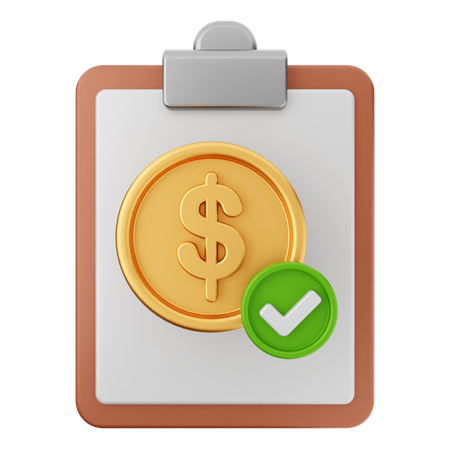 Chèque argent dollar  3D Icon