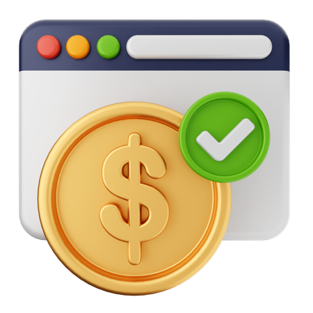 Chèque argent dollar  3D Icon