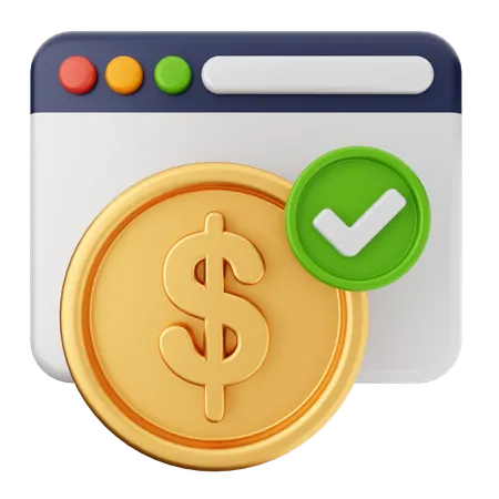 Chèque argent dollar  3D Icon