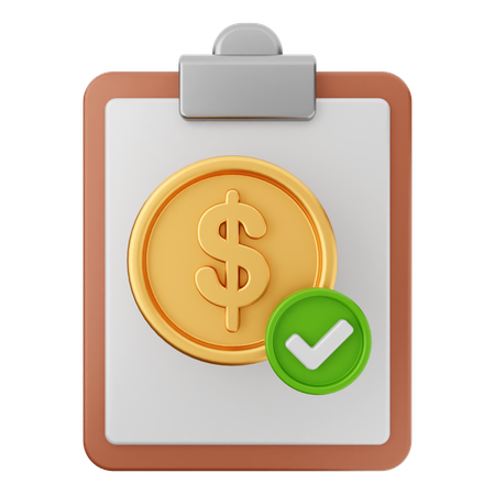 Chèque argent dollar  3D Icon