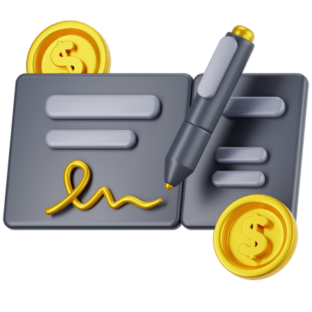 Chèque de banque  3D Icon