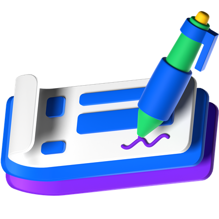 Chèque bancaire  3D Icon