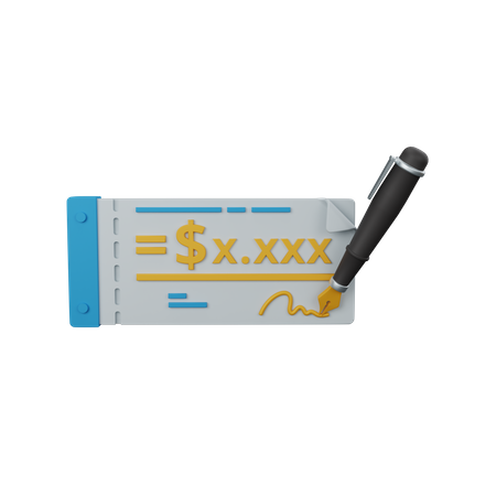 Chèque de banque  3D Icon