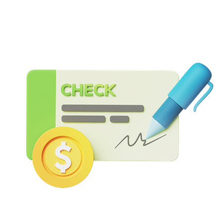 Chèque de banque  3D Icon