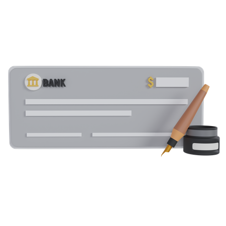 Chèque de banque  3D Icon