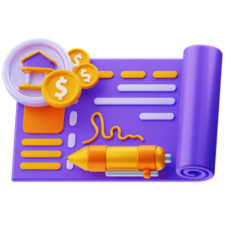 Chèque de banque  3D Icon