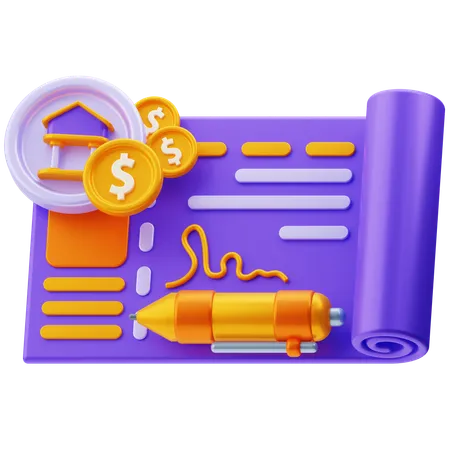 Chèque de banque  3D Icon